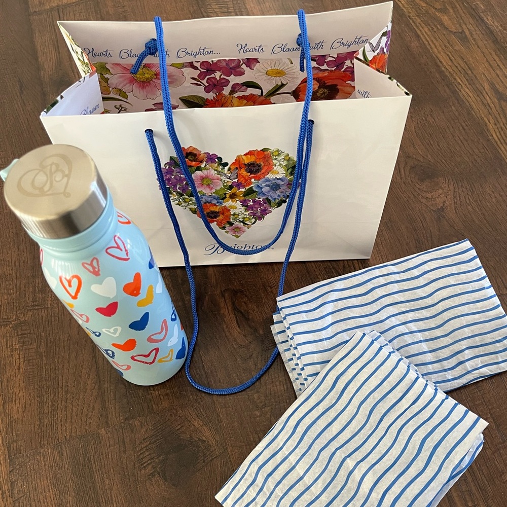 Brighton Water Bottle with Gift Bag and Tissue, NWT